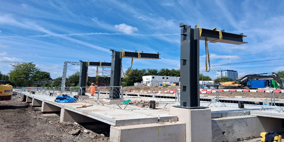 Willenhall station platform canopy structures