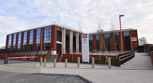 One of the new University Railway Station buildings