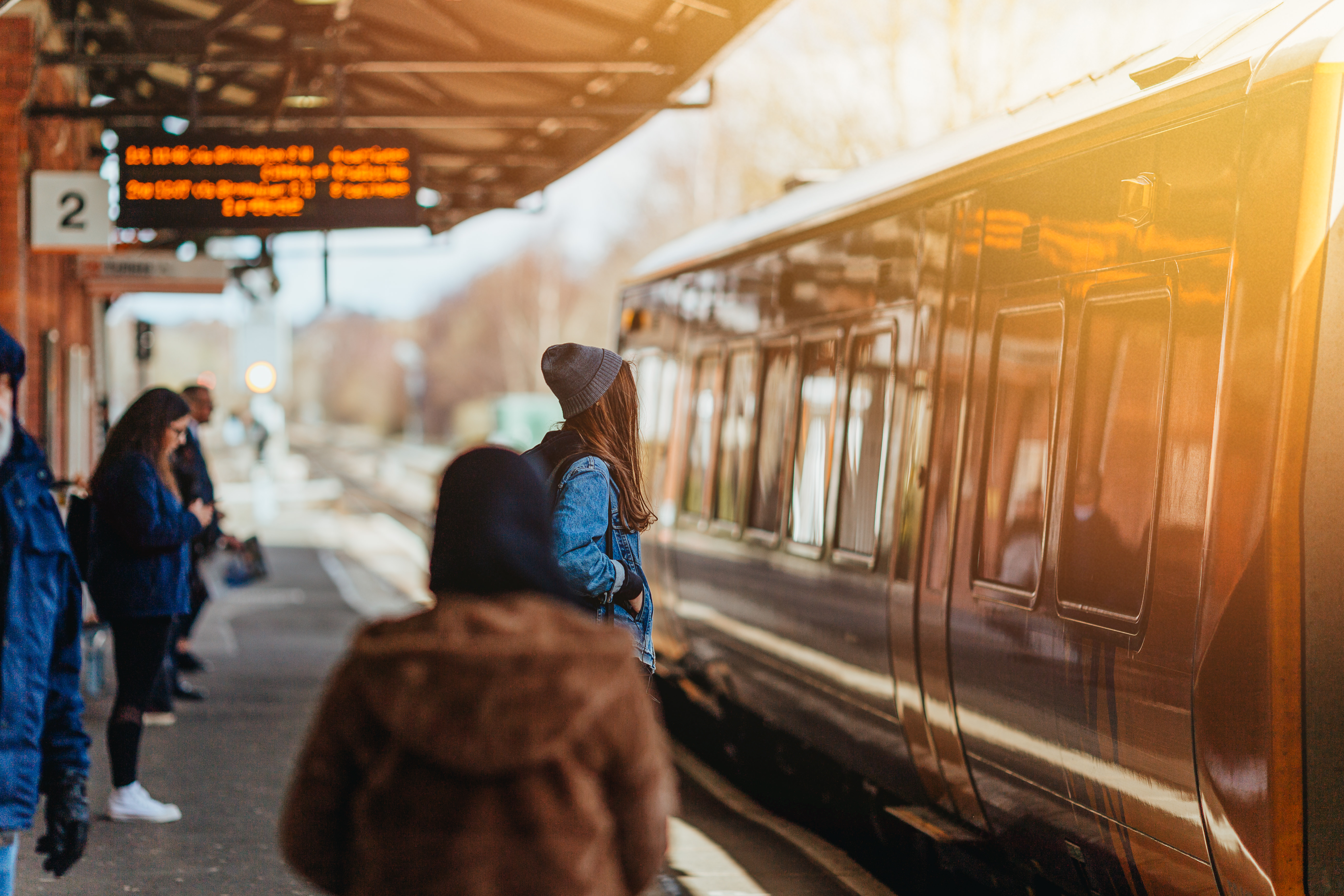 Person waiting for a train