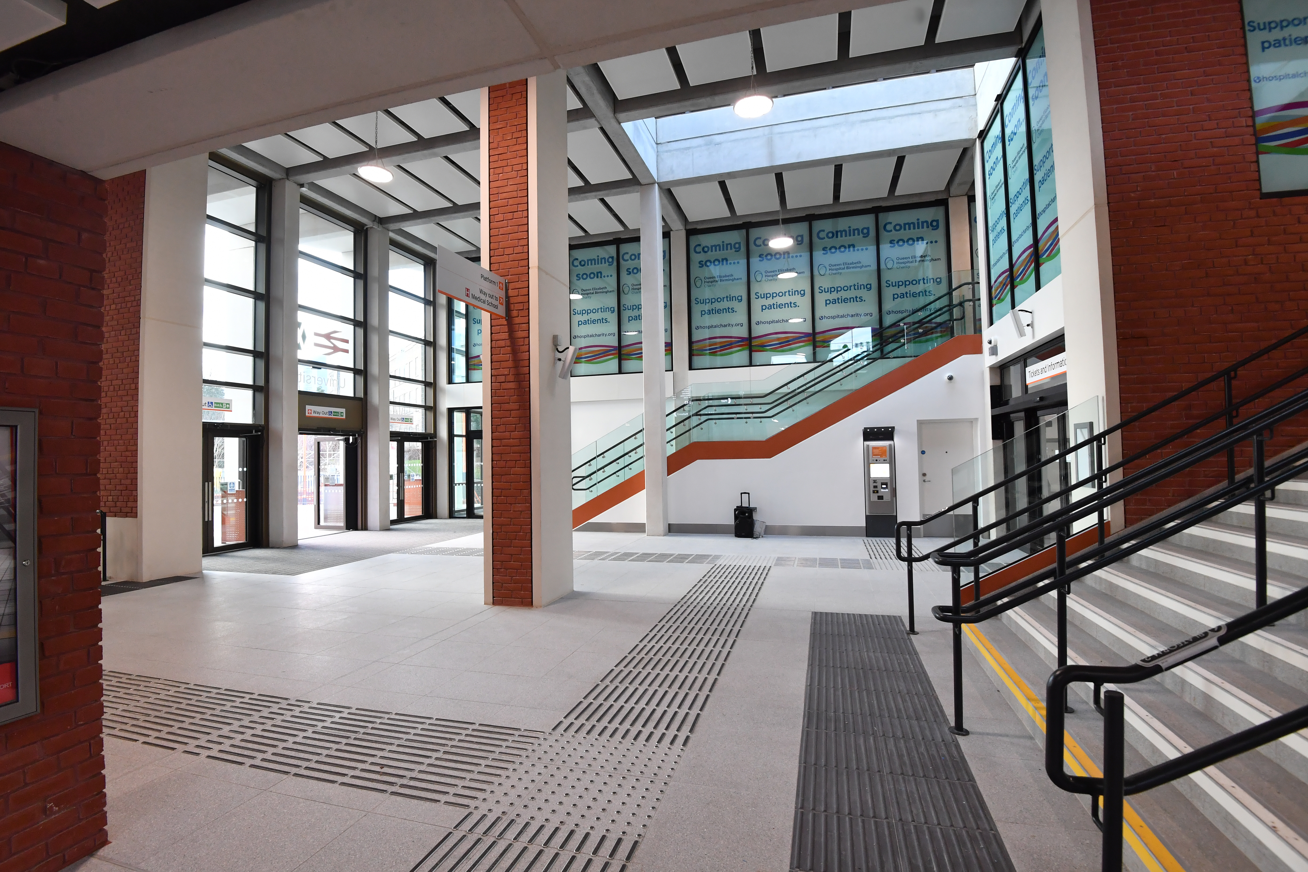 Inside one of the new University Railway Station buildings